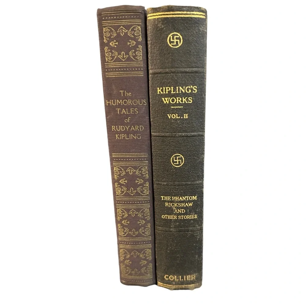 1931 The Humorous Tales Of Rudyard Kipling Works II Home Decor Staging Book Lot